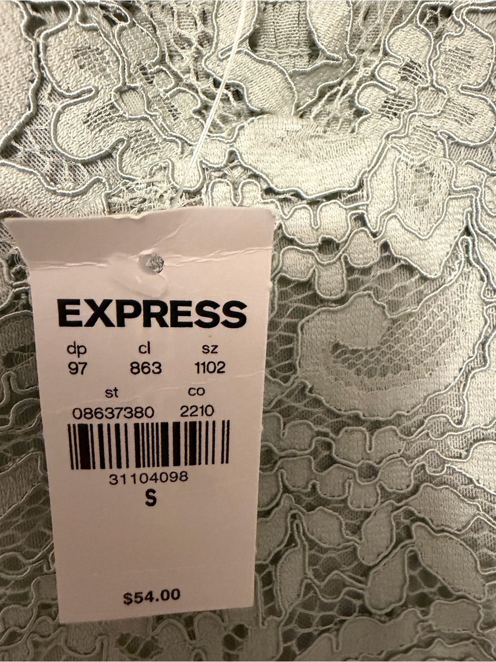 Express Floral Lace Cropped Cami in Sage - Picture 3 of 4